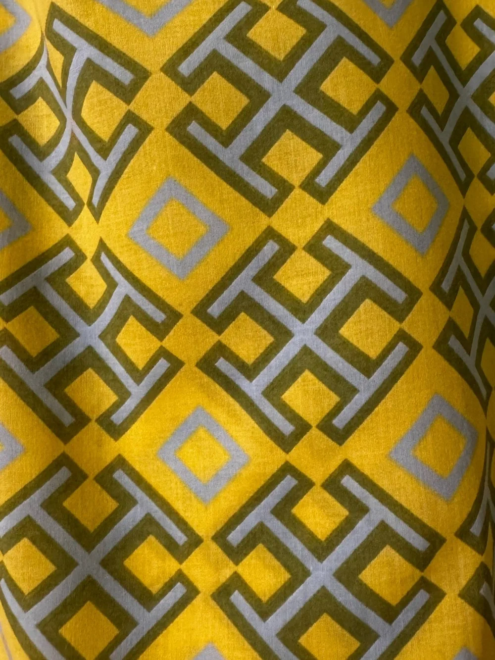 Tory Burch Yellow and Green Geometric Print Top